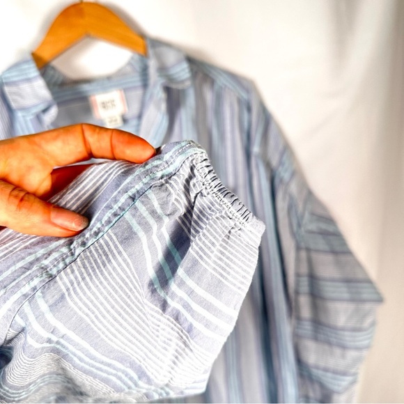 BDG Urban Outfitters Striped Cotton Oversized Open Back Coastal Grandma Shirt M - Picture 5 of 13